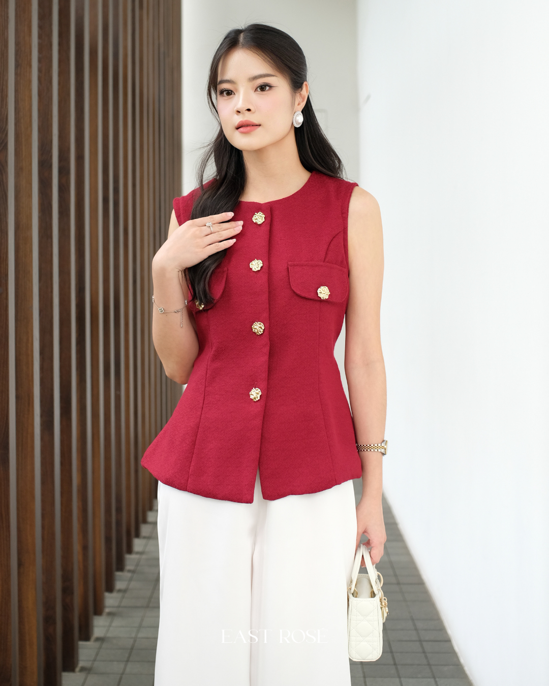 Velour Tweed Top